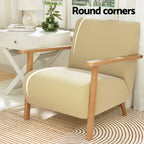 Artiss Velvet Yellow Olie Armchair - Modern Scandinavian Design