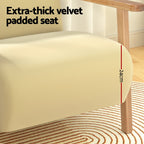 Artiss Velvet Yellow Olie Armchair - Modern Scandinavian Design