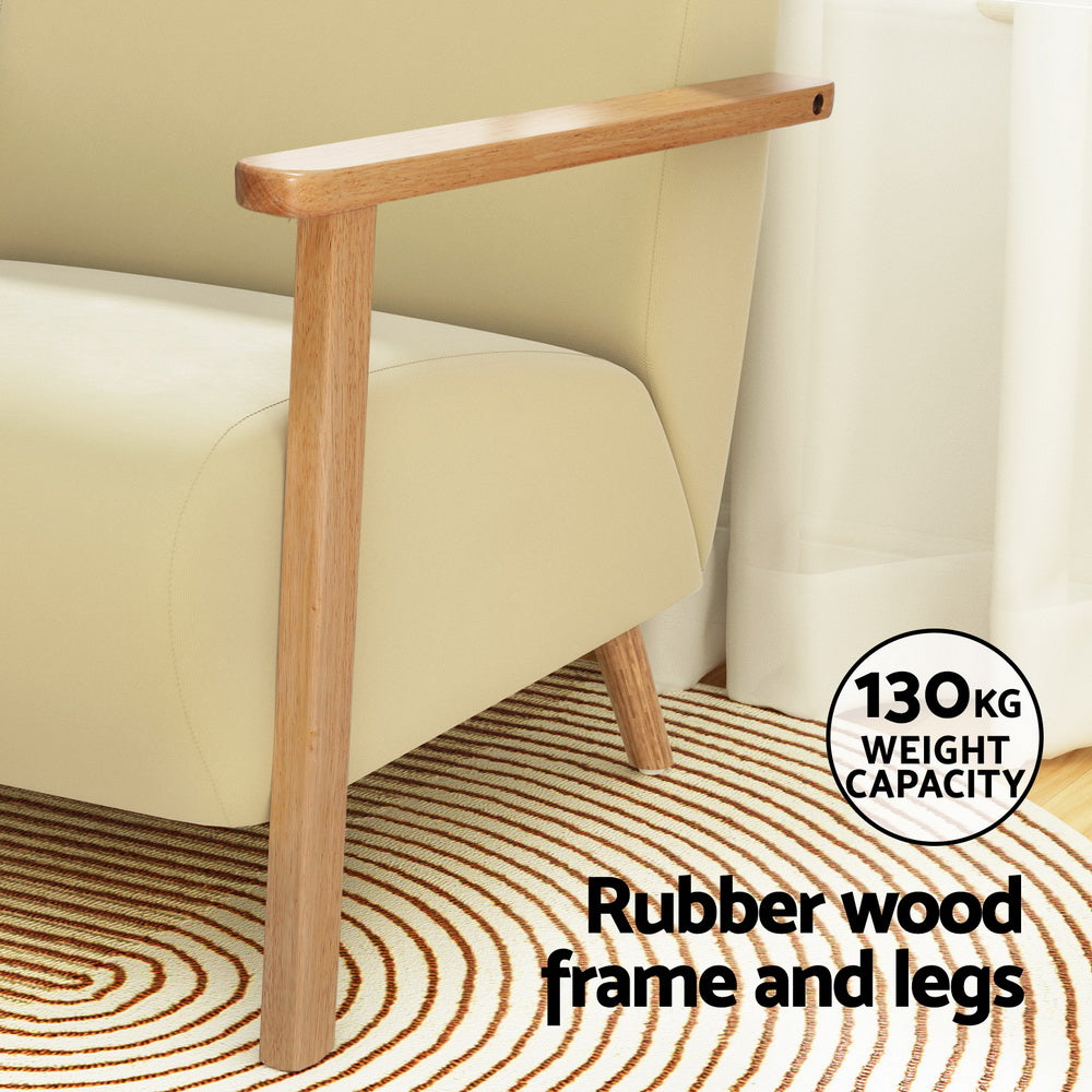 Artiss Velvet Yellow Olie Armchair - Modern Scandinavian Design