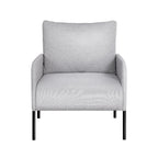 Artiss Grey Fabric Accent Armchair with Cushioned Seat