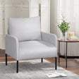 Artiss Grey Fabric Accent Armchair with Cushioned Seat