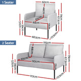 Artiss Kane 4-Seater Armchair Sofa Set