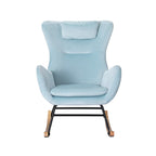 Artiss Velvet Pillow Rocking Chair in Blue