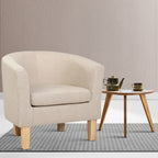 Artiss Abby Beige Tub Chair - Modern Comfort with Timeless Design