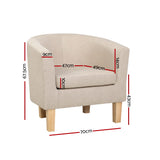 Artiss Abby Beige Tub Chair - Modern Comfort with Timeless Design