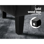 Artiss Ava Black Armchair Set with Ottoman - Elegant Comfort and Support