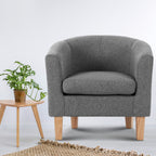 Artiss Abby Grey Fabric Armchair - Modern Elegance and Comfort
