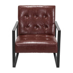Artiss Modern Armchair Lounge Chair in Brown PU Leather with Metal Frame