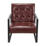Artiss Modern Armchair Lounge Chair in Brown PU Leather with Metal Frame