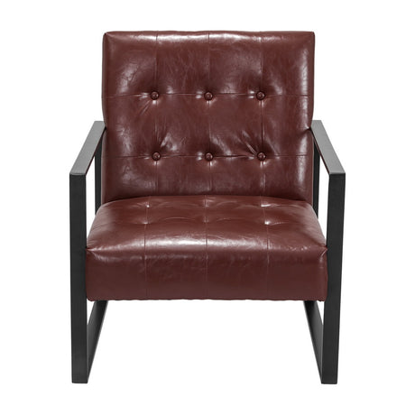 Artiss Modern Armchair Lounge Chair in Brown PU Leather with Metal Frame