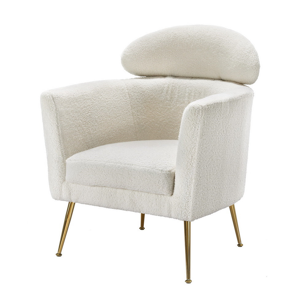 Artiss White Yoli Boucle Fabric Armchair