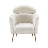Artiss White Yoli Boucle Fabric Armchair