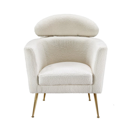 Artiss White Yoli Boucle Fabric Armchair