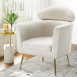 Artiss White Yoli Boucle Fabric Armchair