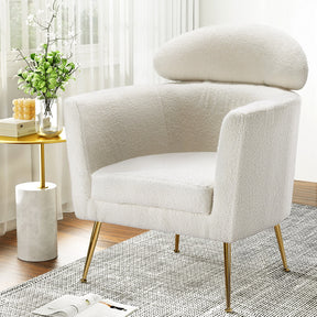 Artiss White Yoli Boucle Fabric Armchair