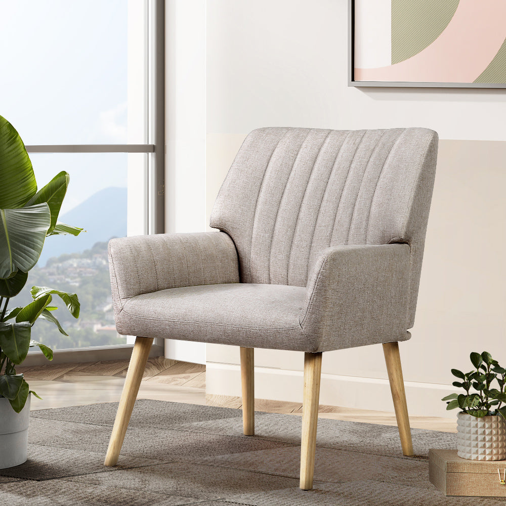 Artiss Sebastini Beige Fabric Armchair