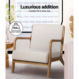 Artiss Olive Beige Fabric Armchair - Elegant Comfort and Style