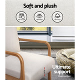 Artiss Olive Beige Fabric Armchair - Elegant Comfort and Style