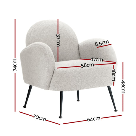 Artiss Hanes Boucle Armchair - Luxurious Comfort in Various Colors