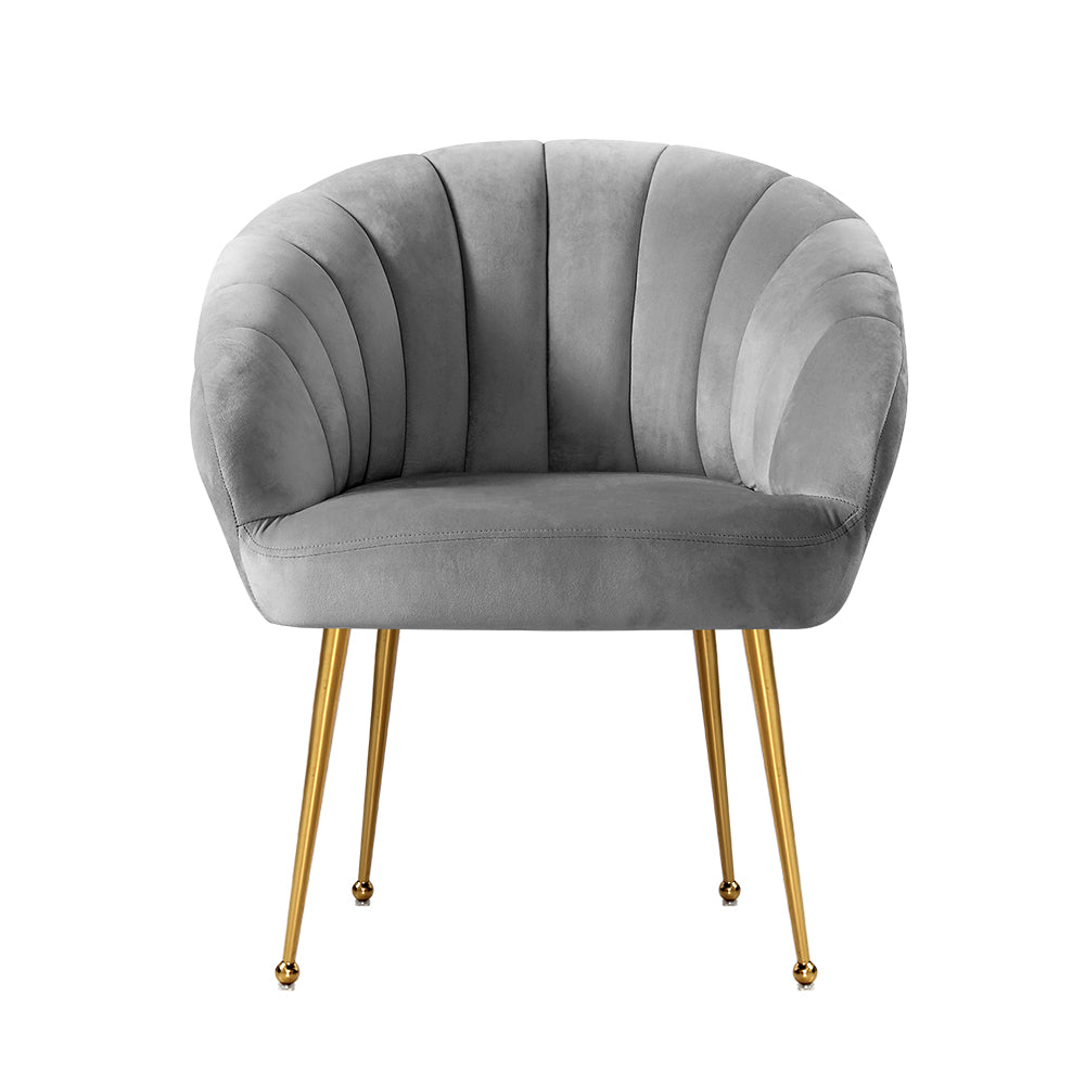 Artiss Eloise Velvet Armchair in Grey