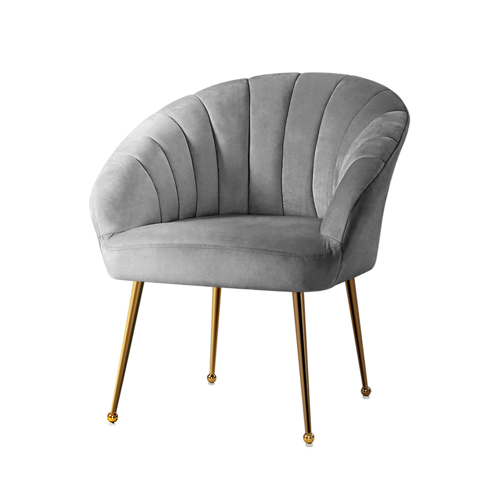 Artiss Eloise Velvet Armchair in Grey