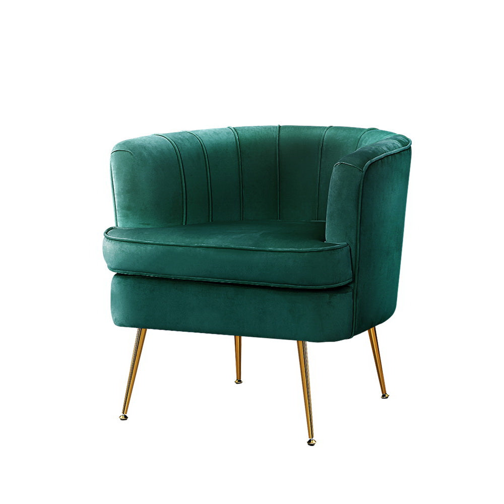 Artiss Norvia Velvet Armchair - Elegant Comfort in Navy