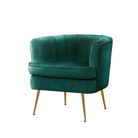 Artiss Norvia Velvet Armchair - Elegant Comfort in Navy
