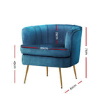 Artiss Norvia Velvet Armchair - Elegant Comfort in Navy
