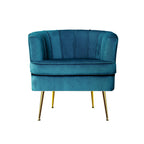Artiss Norvia Velvet Armchair - Elegant Comfort in Navy