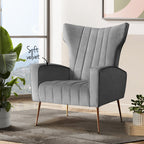 Artiss Velvet Kate Armchair - Elegant Design in Grey