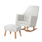 Jonah Linen Rocking Chair in Beige