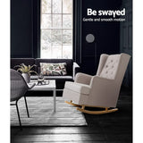 Artiss Gaia Fabric Rocking Chair - Elegant Convertible Design in Multiple Colors