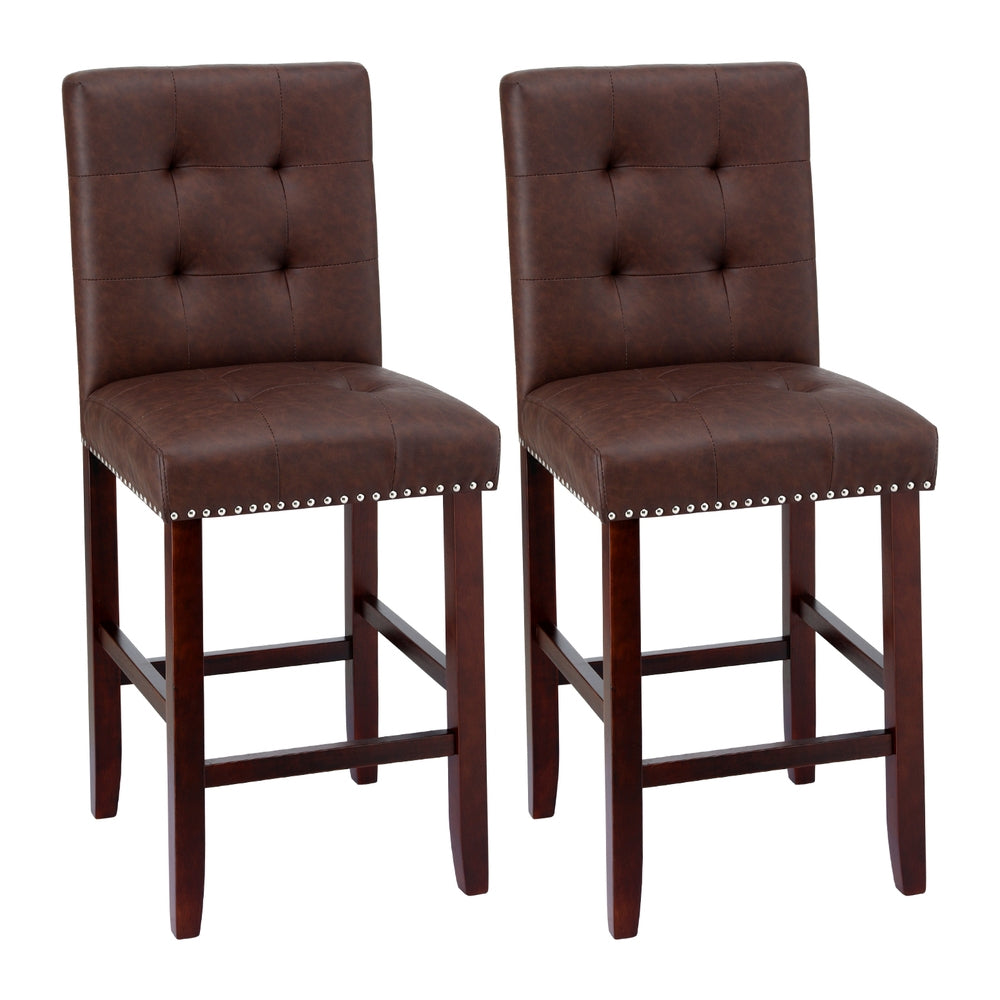 Artiss Ergonomic Tufted Bar Stools Set of 2