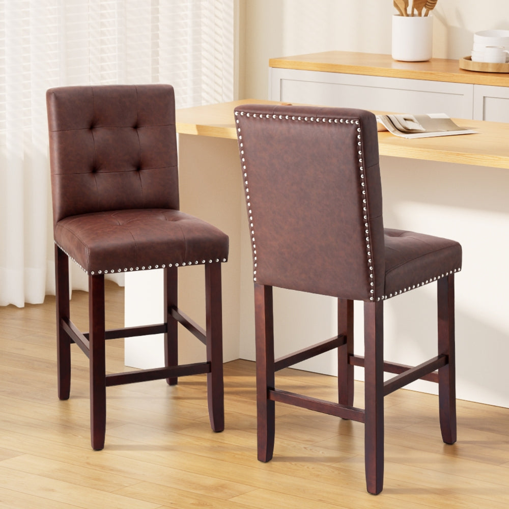 Artiss Ergonomic Tufted Bar Stools Set of 2