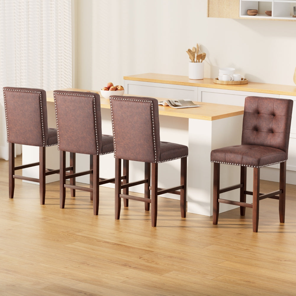 Artiss Ergonomic Wooden Bar Stools Set of 4