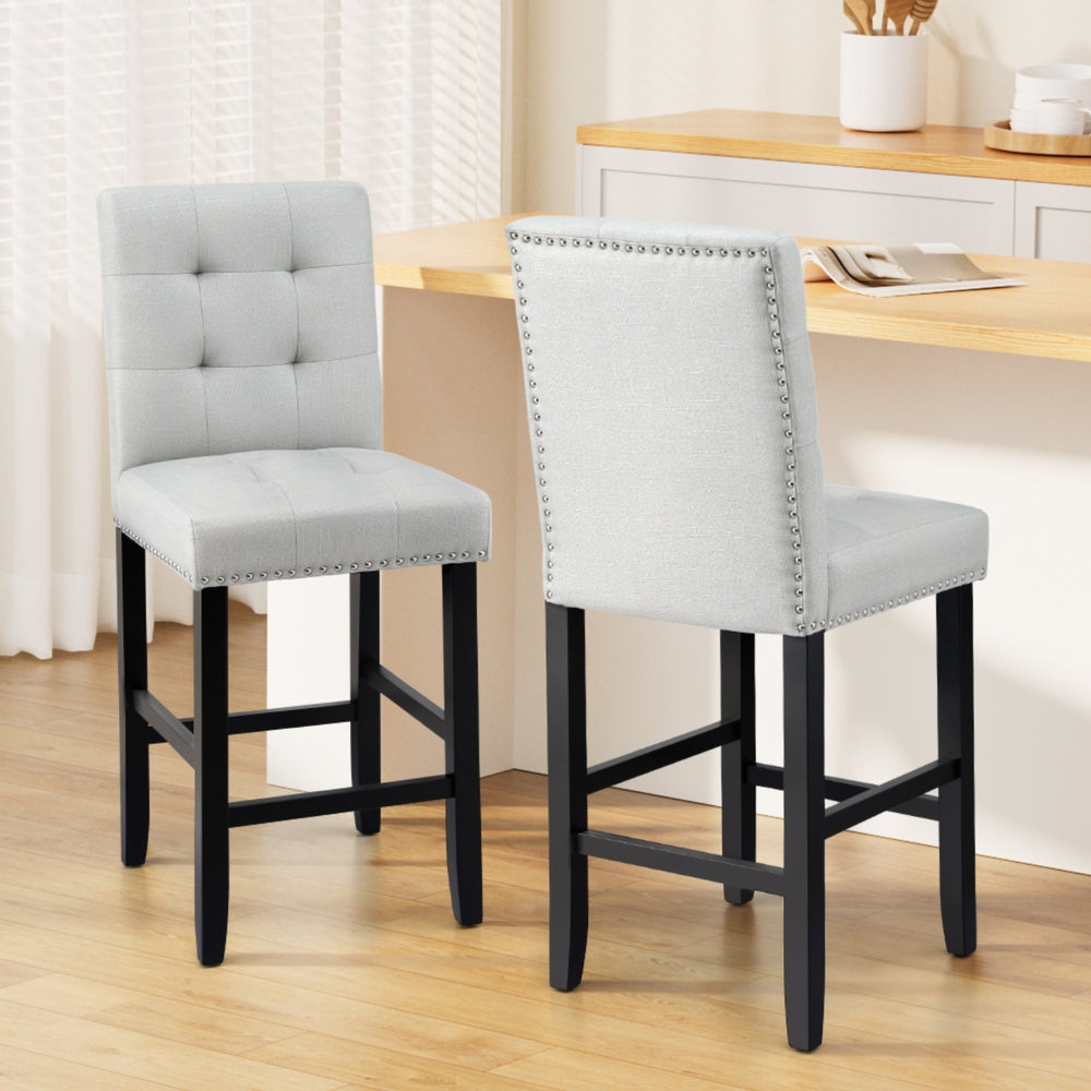 Artiss Ergonomic Tufted Bar Stools Set of 2