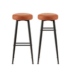 Artiss Set of 2 Brown PU Leather Bar Stools