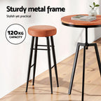 Artiss Set of 2 Brown PU Leather Bar Stools