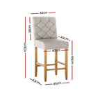 Artiss Elegant Linen Upholstered Bar Stools