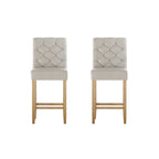 Artiss Elegant Linen Upholstered Bar Stools