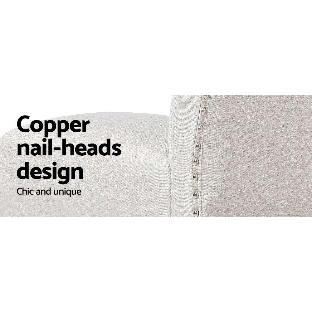 Artiss Elegant Linen Upholstered Bar Stools