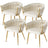 Elegant Beige Velvet Dining Chairs Set of 4