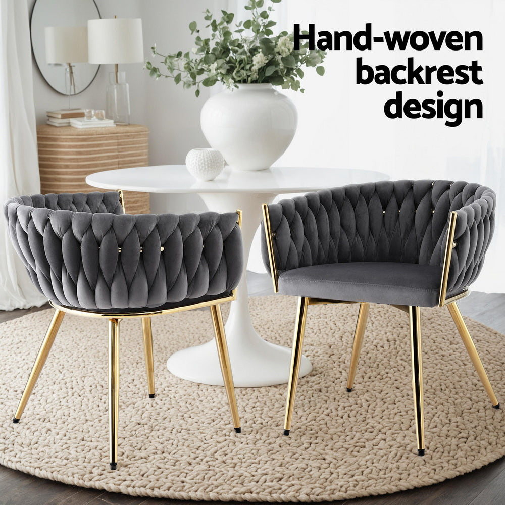 Luxurious Velvet Weaving Dining Chair