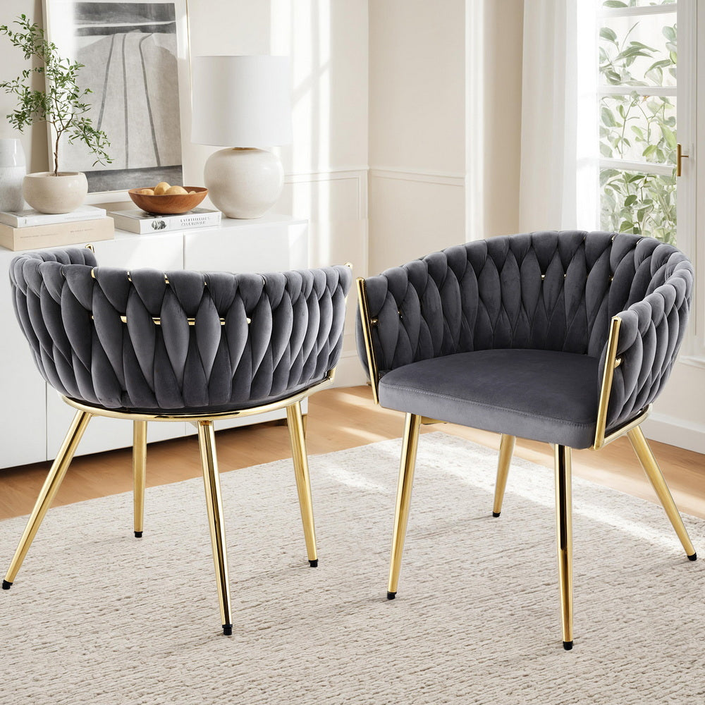 Luxurious Velvet Armchair Dining Chairs Set
