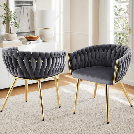 Luxurious Velvet Armchair Dining Chairs Set