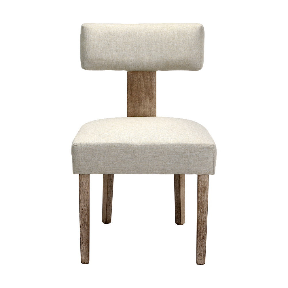 Elegant Beige Linen Dining Chairs Set of 4