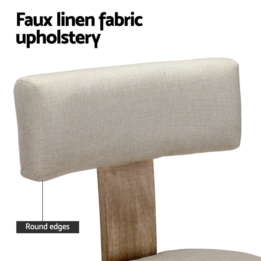 Elegant Beige Linen Dining Chairs Set of 4