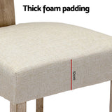 Elegant Beige Linen Dining Chairs Set of 4