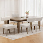 Elegant Beige Linen Dining Chairs Set of 4