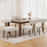 Elegant Beige Linen Dining Chairs Set of 4